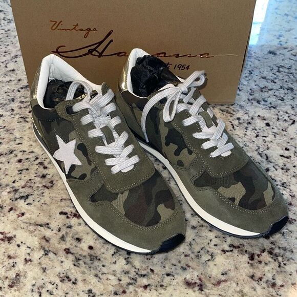 Camo Printed Canvas Shoes Women, Casual Camouflaged Slip-on  VINTAGE HAVANA Womens Rock‎ Camo Slip On Sneakers Shoes Casual Green Size 11